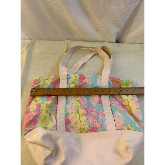 Lilly Pulitzer Dragon Fly tote bag Faded Pink 16.5"x14" - Picture 10 of 12